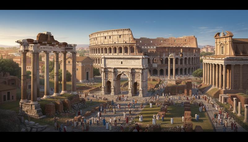 Reconstruction of the Roman Forum at its height