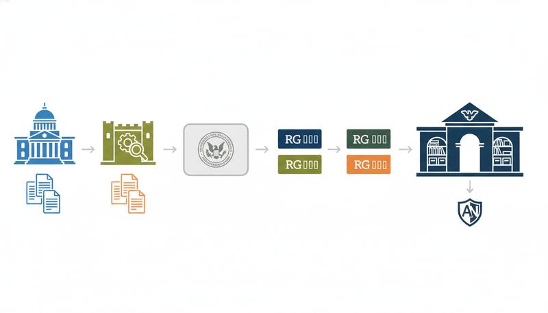 Diagram illustrating how federal agencies create records that flow into NARA as Record Groups