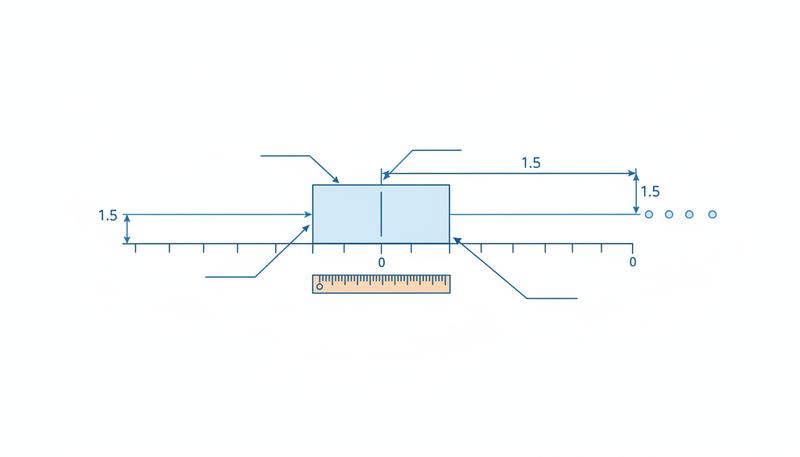 Box plot diagram with labels