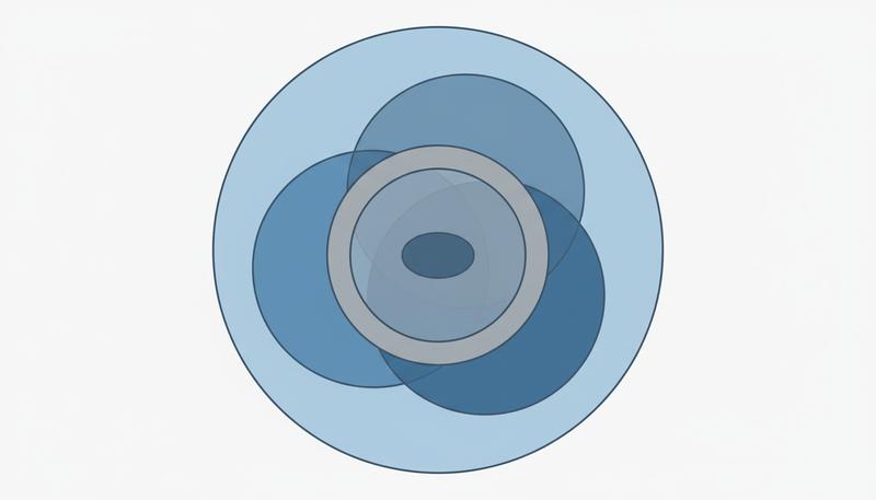 A nested diagram showing the taxonomic relationship between freethought, humanism, and secular humanism, with related positions like atheism, agnosticism, and skepticism positioned appropriately
