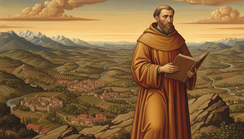 Petrarch at the summit of Mount Ventoux, opening Augustine's Confessions