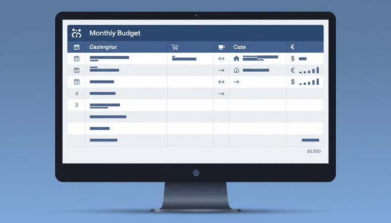 Completed transactions sheet with frozen headers, alternating row colors, and formatted currency values